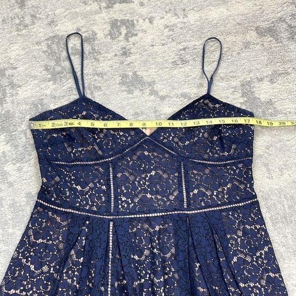 Joie Solandra Sleeveless Lace Dress Navy Blue A Line Party Cocktail Sz 10 - Picture 10 of 12